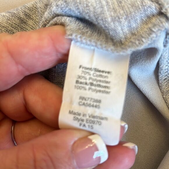 J Crew gray mixed media long sleeve top Size XL EUC - Picture 8 of 9